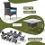 RTDTD 10 Pieces Patio Dining Set Outdoor Rattan Furniture Dinning Set with 2 Square Glass Tabletops 8 Chairs with Blue Cushions for Patio, Backyard Outdoor Kitchen Lawn & Garden