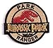 Jurassic Park Movie - Park Ranger with T-Rex (Size: 3") Ironed or Sewn On Embroidered Color Patch with Gift Box