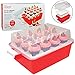 Cupcake Carrier - Holds 24 Large Cupcakes or Muffins - 2 Layer, Easy to Transport, Snap-on-Lid Baked Goods Caddy Container -Collapses for Easy Storage Great Valentine's Day Gift