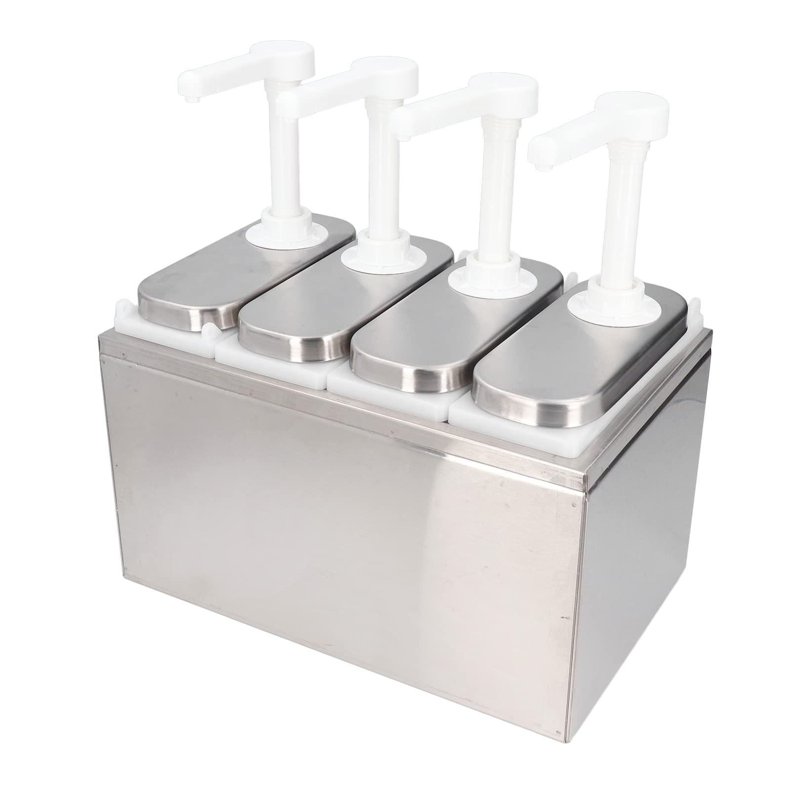 Distributeur De Sauces 3 Pompes - 1L Par Bouteille | Pour Restaurants, Ketchup, Mayonnaise, Vinaigrette - Acier Inox & Plastique Alimentaire