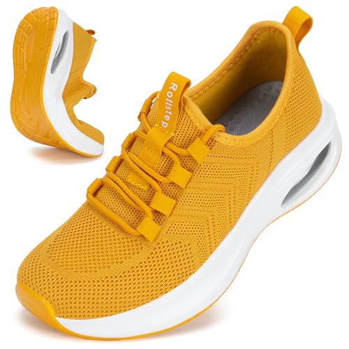 Image of Wide Toe Box Shoes Women Extra Wide Width Sneakers Air Cushion Road Running Shoes Ultra Light Tennis Gym Workout Training Shoes Breathable Walking Shoes with Arch Support