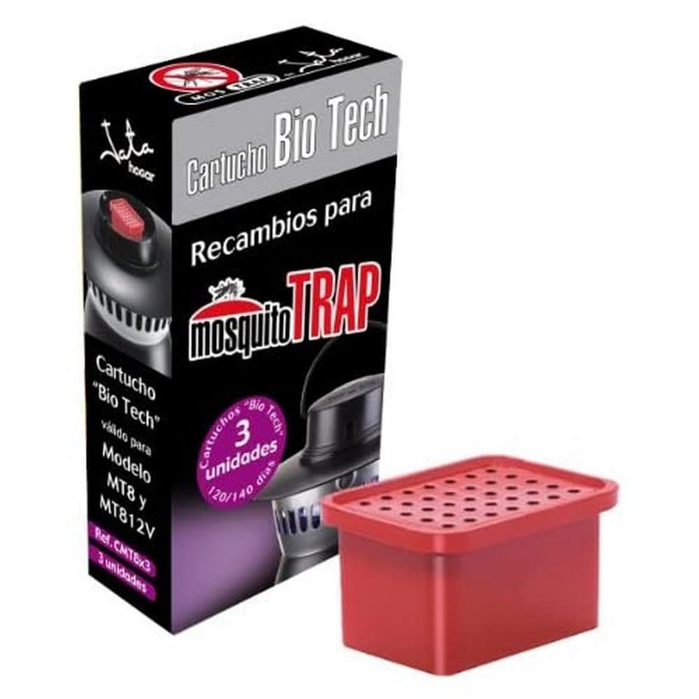 JATA HOGAR CMT8X3 - Recambio cartucho atrayente para el antimosquitos eléctrico para exterior MT8. Pack de 3 unidades. Duración hasta 135 días