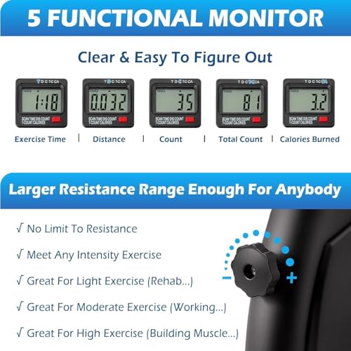 Image of TABEKE Under Desk Bike Pedal Exerciser - Mini Exercise Bike for Arm /Leg Exercise, Pedal Exerciser for Seniors with LCD Display 26714