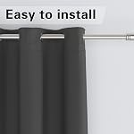 Blackout Curtains Dark Grey Living Room 54 inch Length Darkening Window Curtain Panels Bedroom Basement Triple Weave 2 Panels Drapes Grommet Top 52"x54"