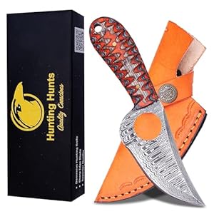 Hunting Hunts Predator Damast Jagdmesser mit Scheide