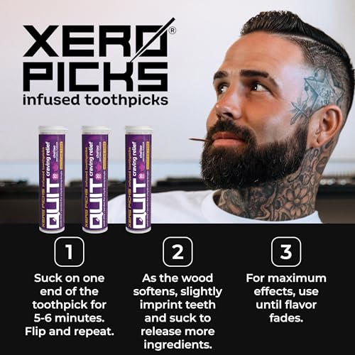 Image of Xero Picks Infused Flavored Toothpicks to Help Quit Smoking - Nicotine Free (Chai Tea, 3 Pack) Non-GMO Kosher Vegan