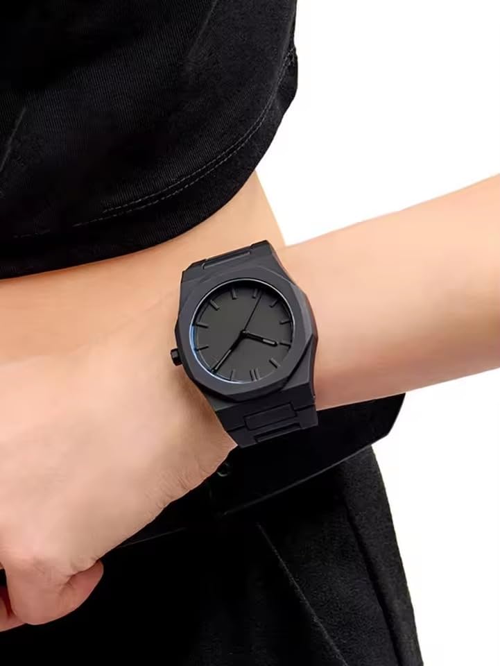 Image of Shocknshop Minimalist Creative Sketch Design Black Analog Plastic Chain Strap Wrist Watch for Men Boys -WCH375