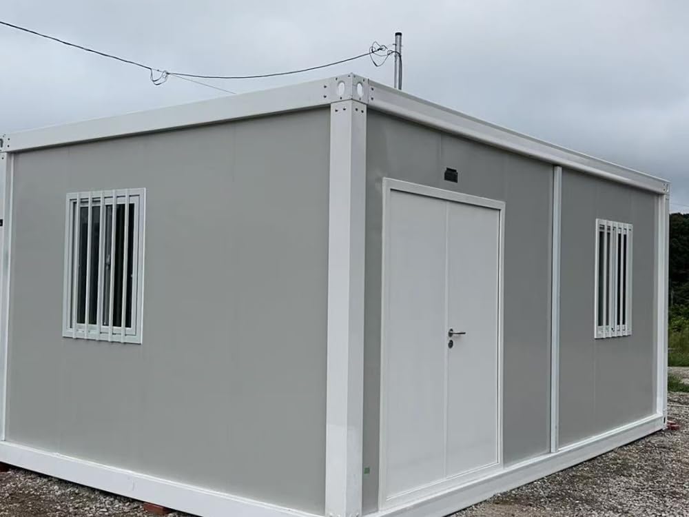 Amazon | 4m*6m*2.8m、約15畳 コンテナハウス、窓2つ付き、グレー