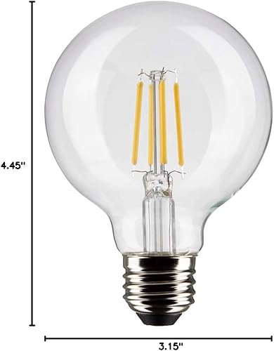 Miniatura 9 de Satco 6Pk 4.5w G25 Globo Filamento LED 2700K Base Mediana Regulable - 40W Equiv