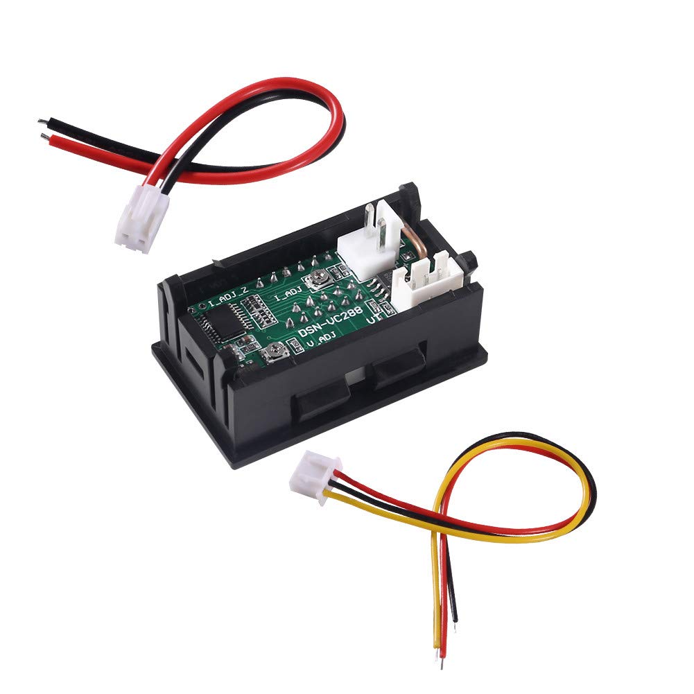 2pcs 0.28" LED Voltmeter Ammeter, Red and Blue Digital Multimeter Display Voltage Current Tester,DC 0-100V 10A Detector Voltage Current Meter Panel Amp Volt Gauge