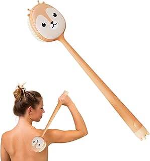 costas para banho - 2 em 1 Pincel Esfregar Costas Dupla Face com Cerdas Finas e Densas,Escova limpeza corporal uso duplo para esfregar as costas sem esforço acessórios Canian