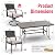 Pamapic 7 Piece Patio Dining Set for 6,Outdoor Wicker Furniture Set for Backyard Garden Deck Poolside with 4 Dining Chairs and 2 Swivel Rockers,Iron Slats Table Top, Removable Cushions(Gray)
