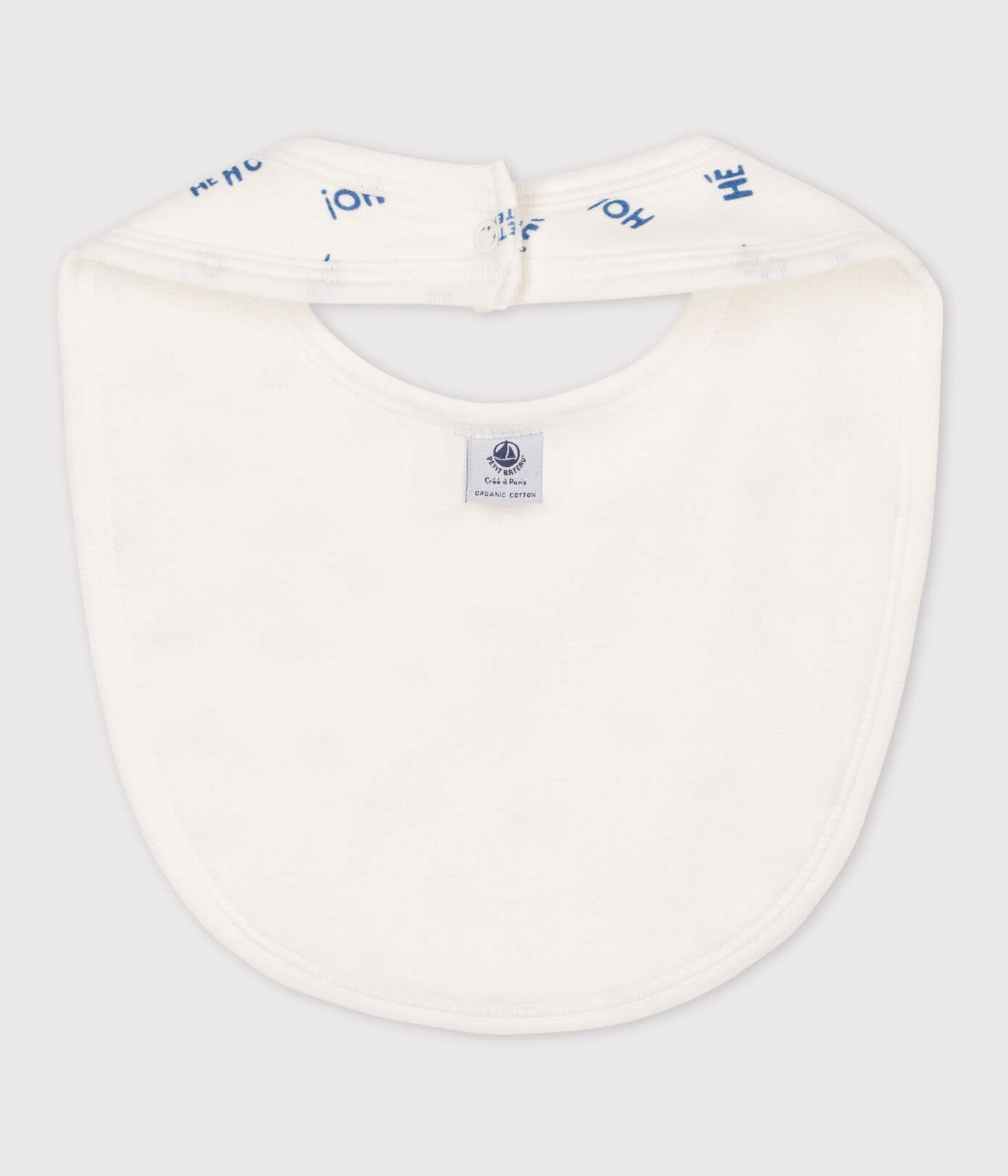 Petit Bateau Bavoir Mixte bébé, Blanc Marshmallow/Bleu Crepuscule, Taille Unique