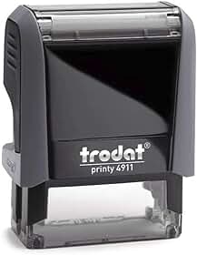 Carimbo Trodat Printy 4911 38x14mm Preto e Cinza