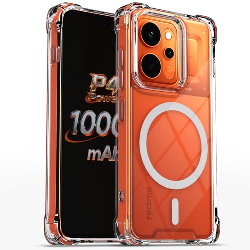 Image of Pikkme Back Cover for Realme P4 Power 5G Mag-Safe Shockproof PC + TPU Protective Case Magnetic Support Bumper Case (Transparent Mag-Safe)