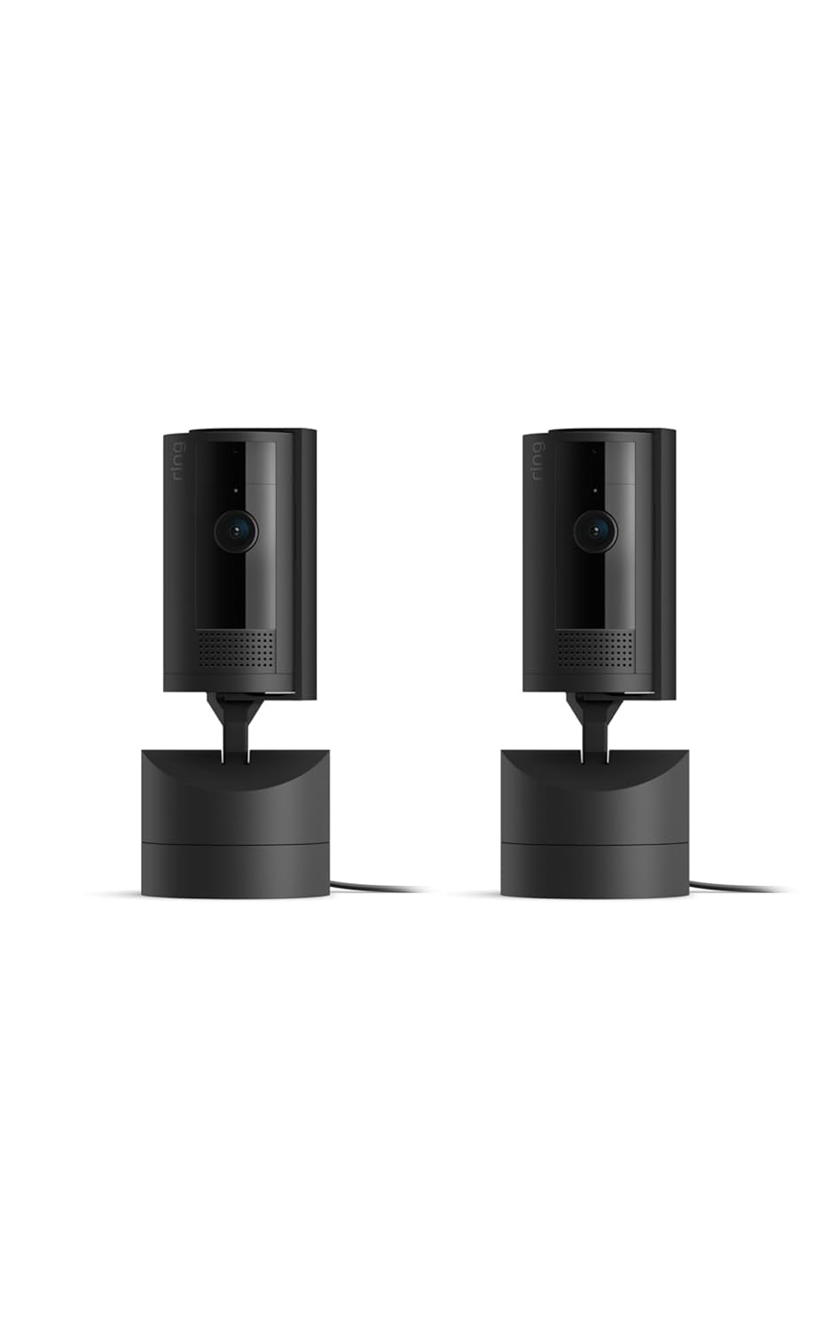 Ring Pan-Tilt Indoor Cam (newest model), See all around your home or business with 360° pan coverage, HD video, plus Two-Way Talk, 2-pack, Black