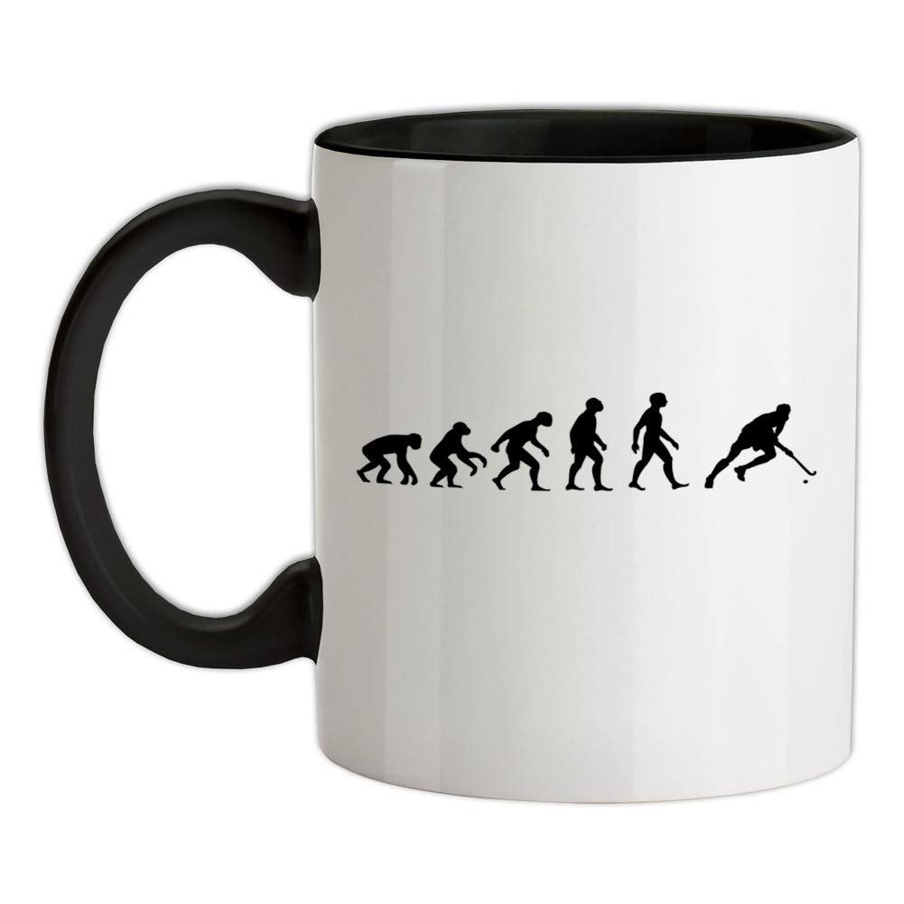 Evolution of Man Field Hockey - 11oz - Ceramic Two-Tone Mug for Coffee/Tea