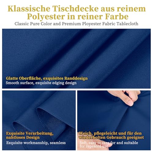 Nappes de table rectangulaires bleu marine YMHPRIDE pour mobilier de jardin - 4