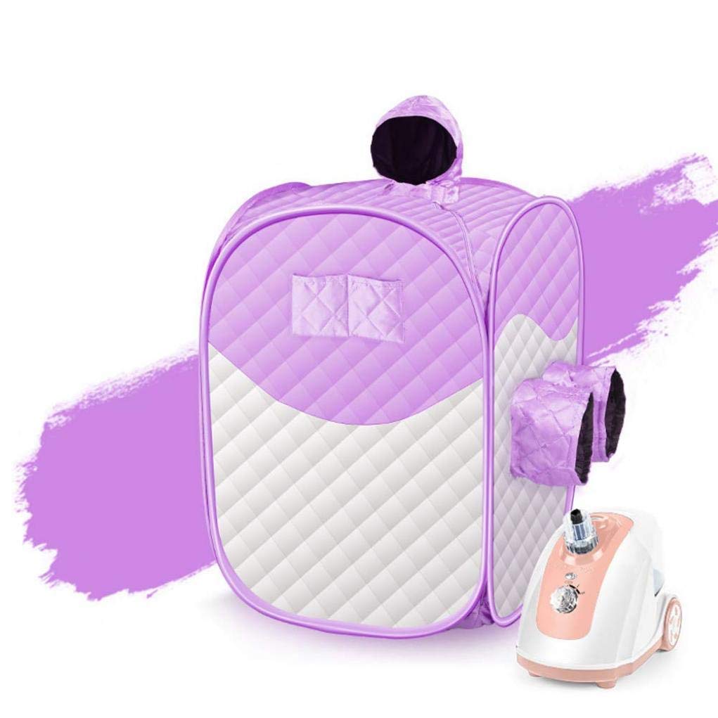 Home Steam Sauna, 1.7L Portable Whole Body Detoxification And Sweat Steaming Fumigation Barrel Folding Spa Vaporizer, Blue Portable (Purple)