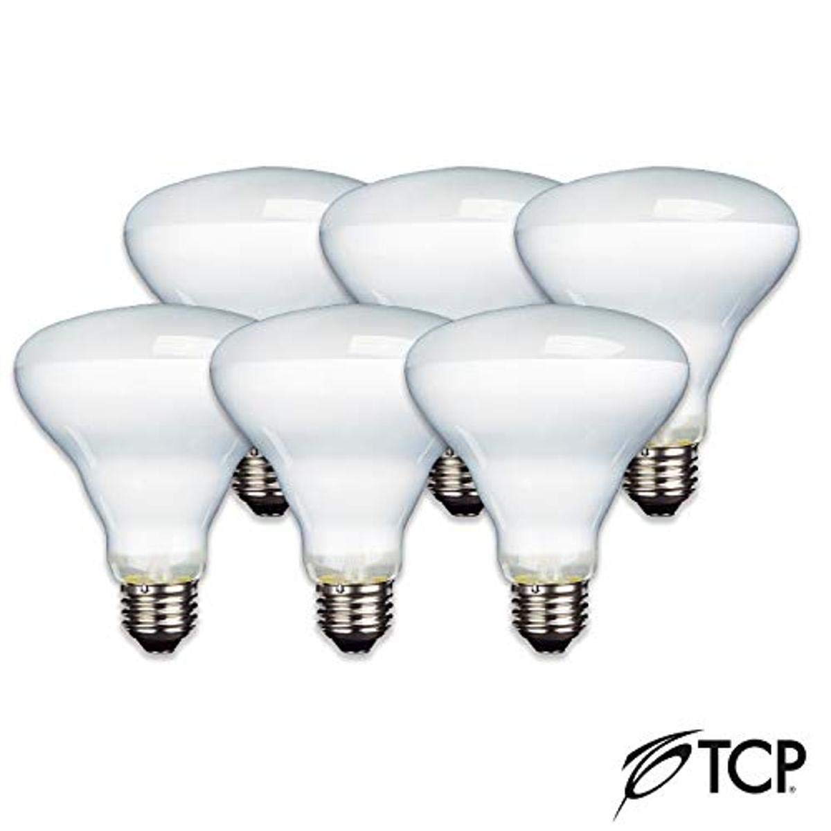 TCP RFLBR3065GL32K6 LED Filament Light Bulbs 65 Watt Equivalent | The Good Life BR30 Full Glass |, 6 Count (Pack of 1), Dim to Warm (3200K-1800K)