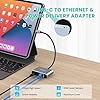 USB C Gigabit Ethernet Adapter with 60W Charging Port, 1000 Mbps Ethernet to Type C,Thunderbolt 3 to RJ45 LAN Network Adapter with Power Delivery for MacBook Pro,Mac,Chromecast Google TV,iPad Air,Dell