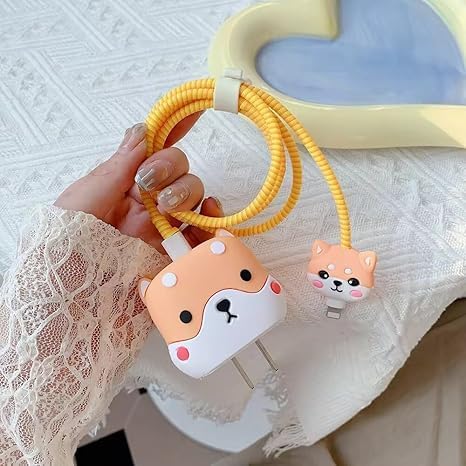 Image of INEFABLE Charger Case Cover Protector with 3D Cute Pattern for iPhone Charger only 18W & 20W, Data Charging Cable Wire Saver Protective Cable Cover Full Protection - Set of 1 (Mini Mouse)