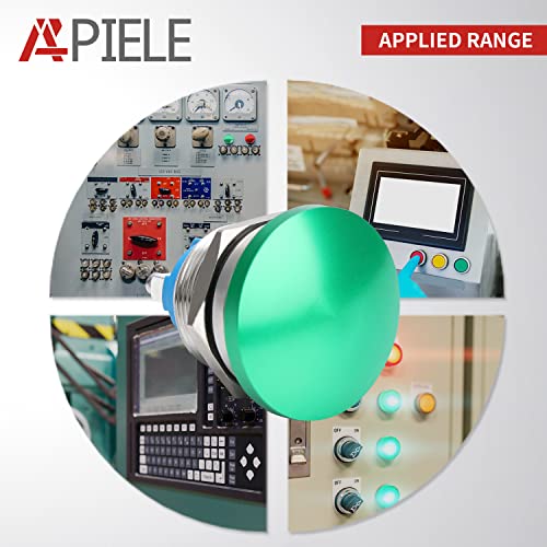 Apiele 22Mm Mushroom Head Push Button Switch Momentary Push Button Ip65 Waterproof Screw Terminal 12V 24V 36V 110V 250V 5A Spst(22Mm, Green) #TOP5