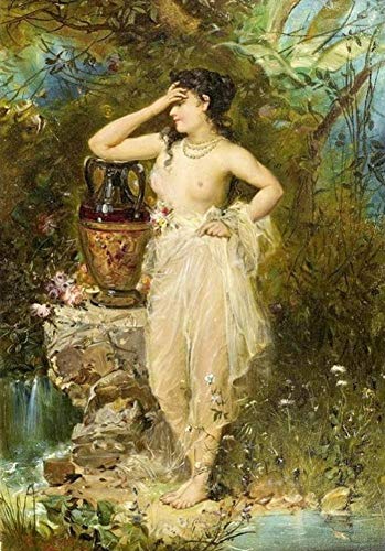 Peintures sur toile : 2 peintures à l'huile d'art célèbres - Fille avec un pot Hans -04