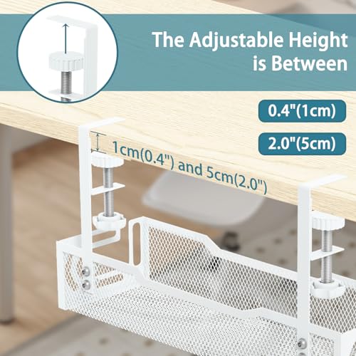 2Pack Under Desk Cable Management Tray, No Drill Mesh Desk Cable Tray by Ucanng - Used condition - Image 3