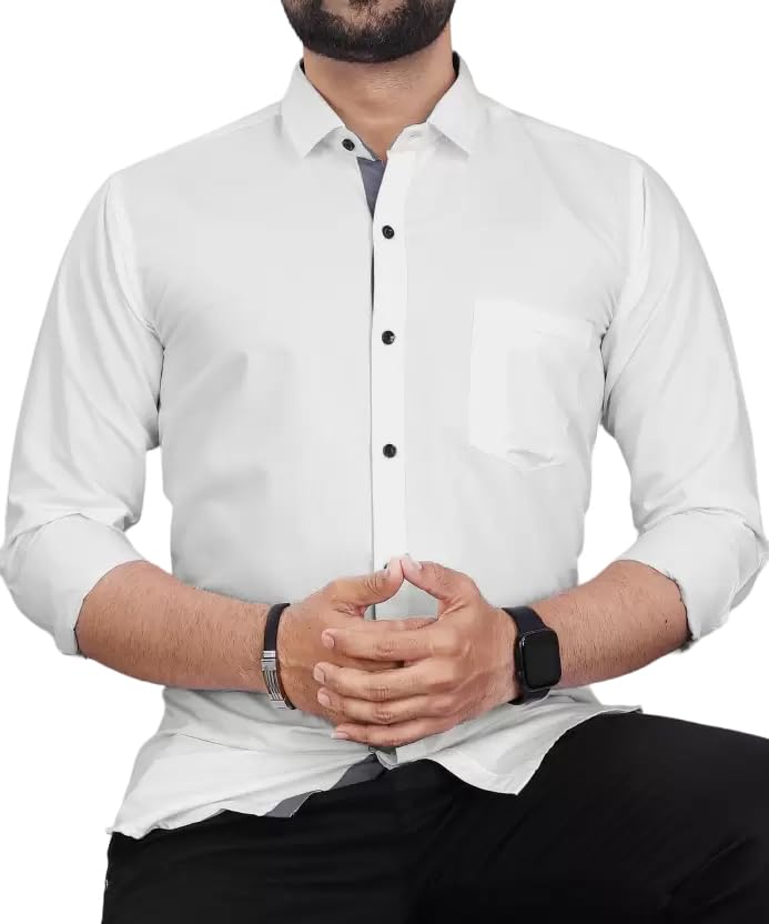 Image of Tee Projekt Premium Plain Cotton Shirt for Men | Cotton Shirt | Casual Shirt | Solid Shirt | Full Sleeves | Formal Shirt
