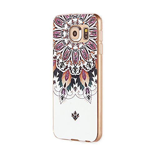 SWEES Phone Case Compatible Samsung Galaxy S6 (2015 Released), Slim Thin Soft Silicone Gel TPU Case Special 3D Relief Printing Pattern Design Scratch Resistant Full Protective Back Cover, Flower Vine