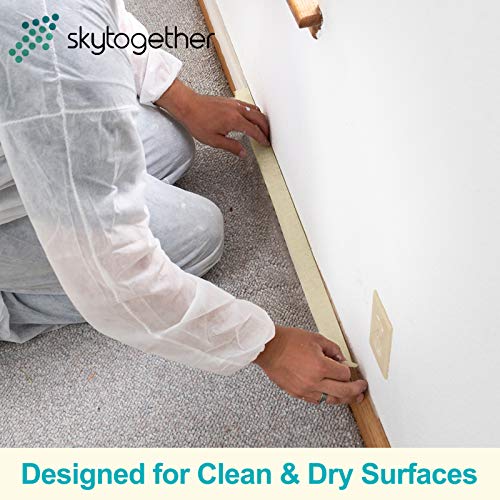 Skytogether Masking Tape Bulk, General Purpose Masking Tape For Basic Painting, Beige White, 0.94 Inch X 55 Yards, 9 Rolls #TOP4