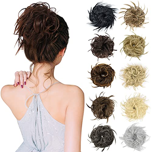 SHEDOWIG Messy Bun Scrunchie Hair Bun Extension Synthetic Tousled Updo Hair Piece for Women