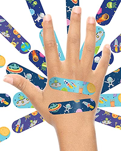 Image of Ouchie Non-Toxic Printed Bandages Double Combo (40 Pack) - Blue & Sapce Blue