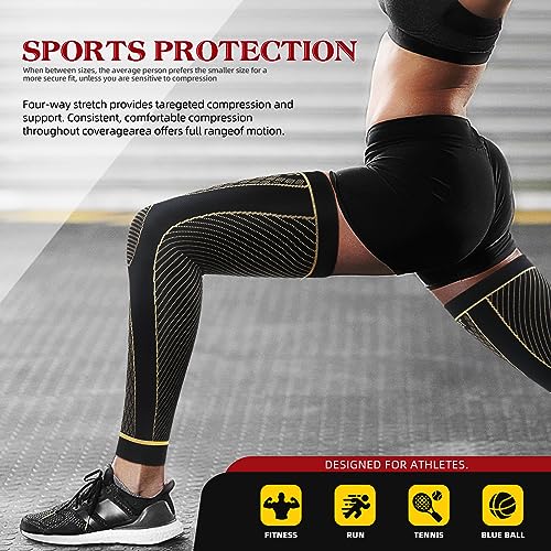 SKDK Copper Full Leg Sleeves Long Compression Leg Sleeve Knee Sleeves Protect Leg for Knee Pain Relief, Workout and Sports3