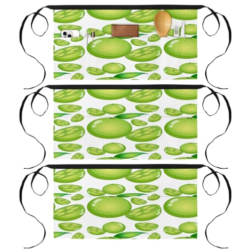 Demi-tablier de cuisine lot de 3 imprimé fruits idéal pour la pâtisserie