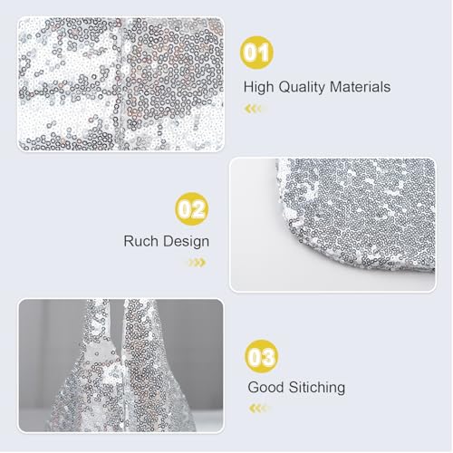 Image of Eternal Beauty Sequin Wristlet Bag, Reinforced Sparkly Evening Clutch for Wedding Guest, Cruise & Prom Mini Purse