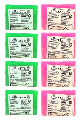 Image of Khadi Pure Aloe Vera & Rosewater Soap, 125 ml (Pack of 8)