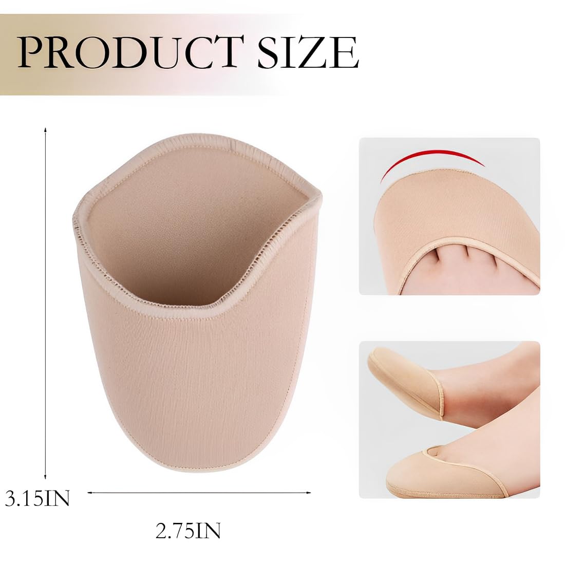 JEYORZY 2 Pares de Cortas para Protector Dedos pi de Ballet, Almohadillas Los Dedos de los Pies para Zapatos de Punta, para los Dedos del Pie para Mujeres