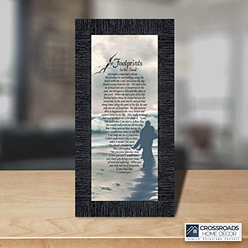 Footprints In The Sand Inspirational Wall Art, Beach Decor, Christian Gifts For Women And Men, Christian Wall Decor, Get Well Soon, Encouraging Scripture Wall Art, Framed Sympathy Gift 7703Ch #TOP3