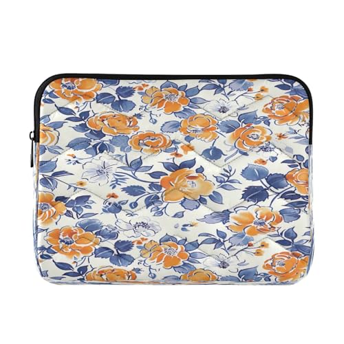 Funda para Portátil 13-14 Pulgadas Impermeable Naranja Floral
