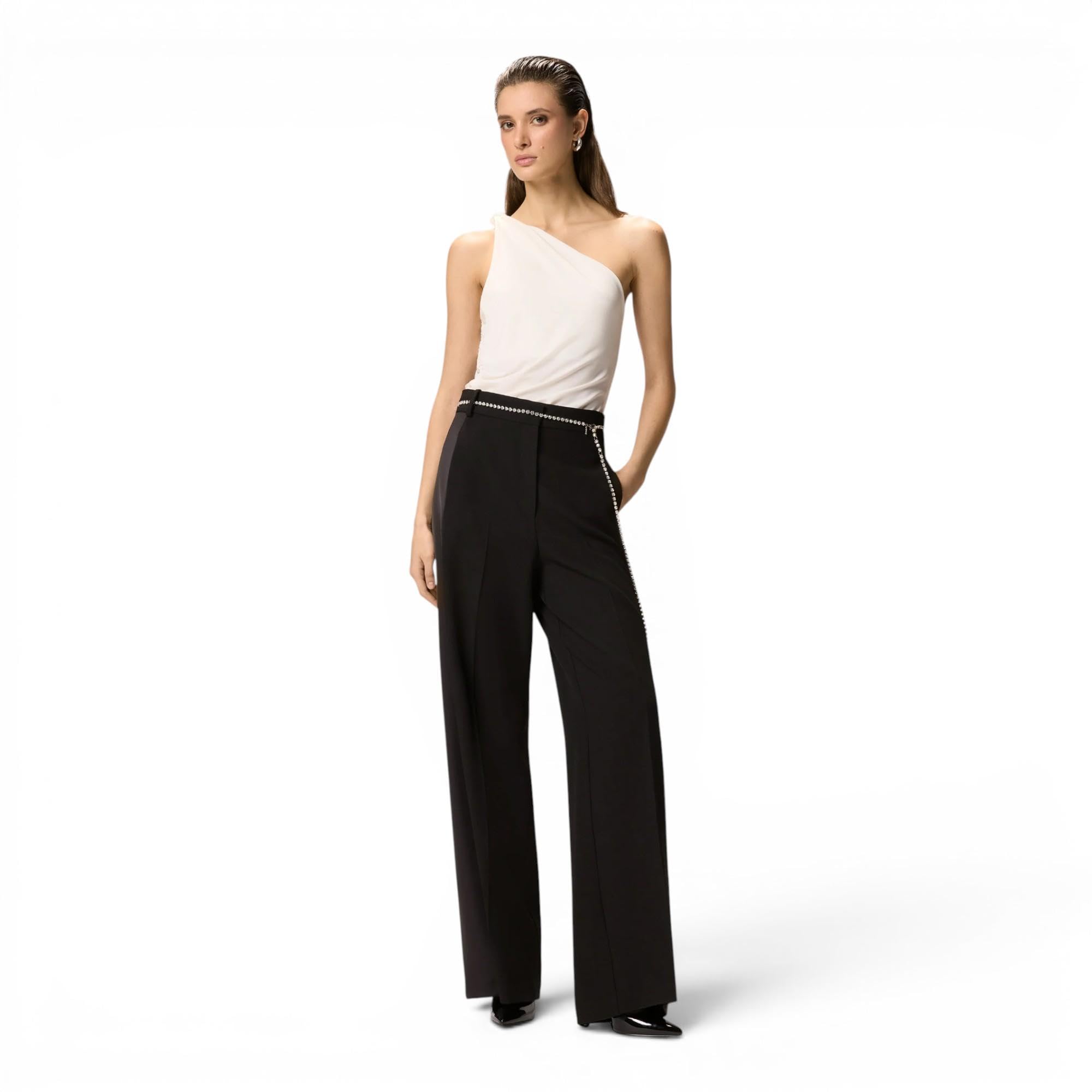 Pinko top monospalla bianco con nodo - bianco, m