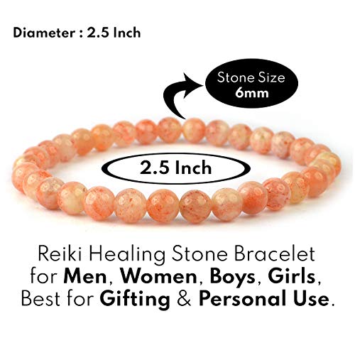 Image of Reiki Crystal Products Certified Natural Crystal Stone Bracelet 6 mm Round Beads for Men & Women | Premium Gemstone Jewellery Collection | Reiki Charged | Multiple Stone Variants Available