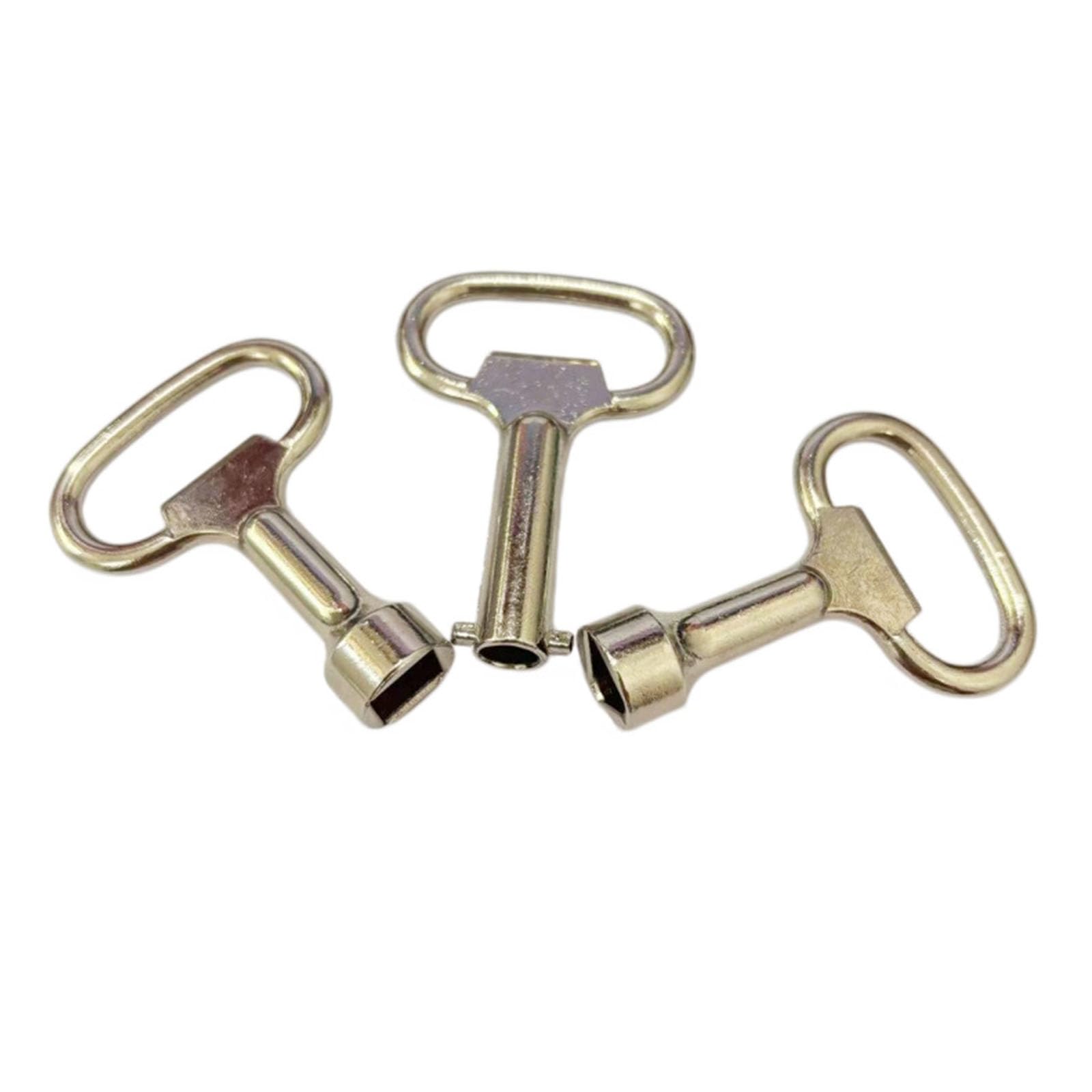 Meter Wrench Set, 3-Piece Access Tool with Triangle Square and Lug Heads, Zinc Alloy Loop Handle for Meter Box Cabinet Service Points Wrench Utility Access Tool Cabinet Service Triangle Square Lug