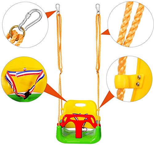 Image of RedSwing 3-in-1 Baby Swing Seat, Toddler Swing, Anti-Flip Snug & Secure Detachable Infants to Teens Kids Swing Seat for Outside Playground, Green