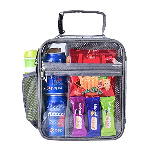 Oraben Stadium Approved Clear Lunch Bag, Multi-Purpose Lunch Bag Portable Lunch Bag Clear Bag Lunch Box For Men, Adults, Women, Children (Grey) #TOP1