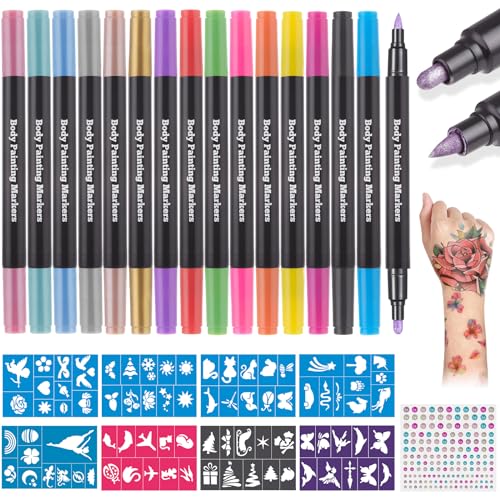 Lictin Tattoo Stifte Kinder, 16 Farben Tattoostifte für Kinder...