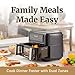 Elite Gourmet Dual Zone Air Fryer Oven 11QT, Dual Basket Air Fryer with Divider, Sync Finish & Sync Cook, PFAS Free Nonstick, 10 Presets, Air Fry Bake Roast Broil Toast Dehydrate, 1600W Black