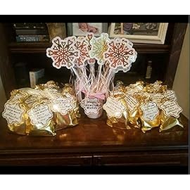 BEAVOING Pack of 100 6x 8 Heavy Duty Gold Drawstring Bags With Tags, Pouches Wedding Party Christmas Favor Gift Candy Chocolate Bags (Gold, 6x 8)