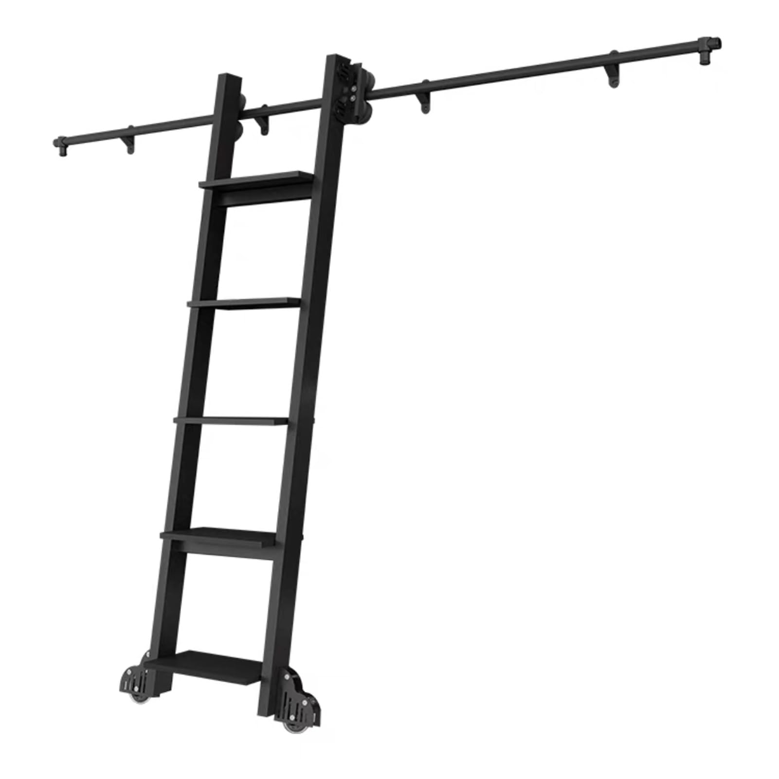 LWJSOCP Rolling Ladder Hardware Track Library Sliding Ladder Hardware Kit, Mobile Bookcase Ladder Track Rail, Extension Ladder Track/Round Rail Kit for Indoor/Loft (no Ladder)(10ft/300cm Track kit)